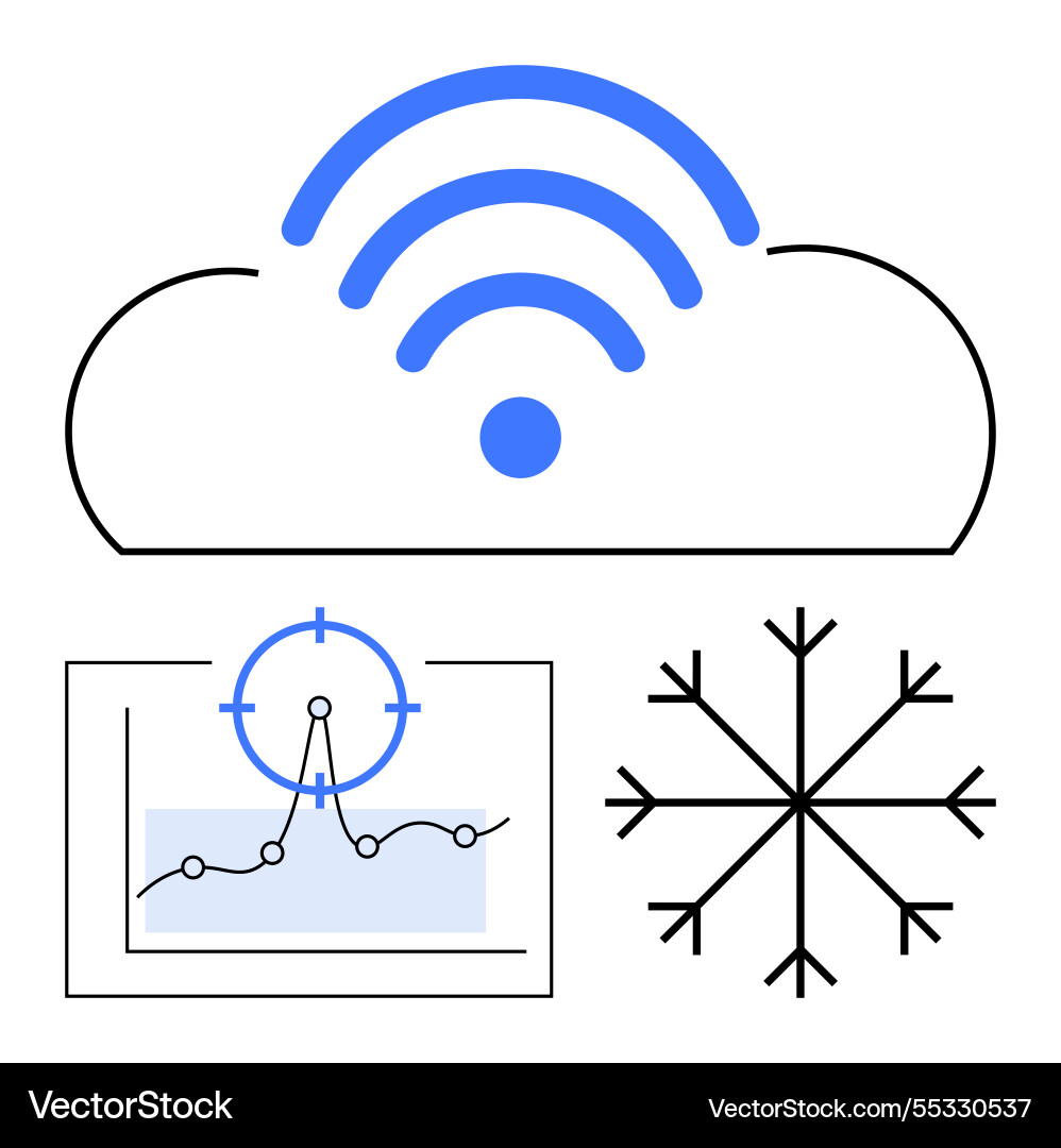 Cloud connectivity with data analytics and weather Cloud connectivity with data analytics and weather vector image