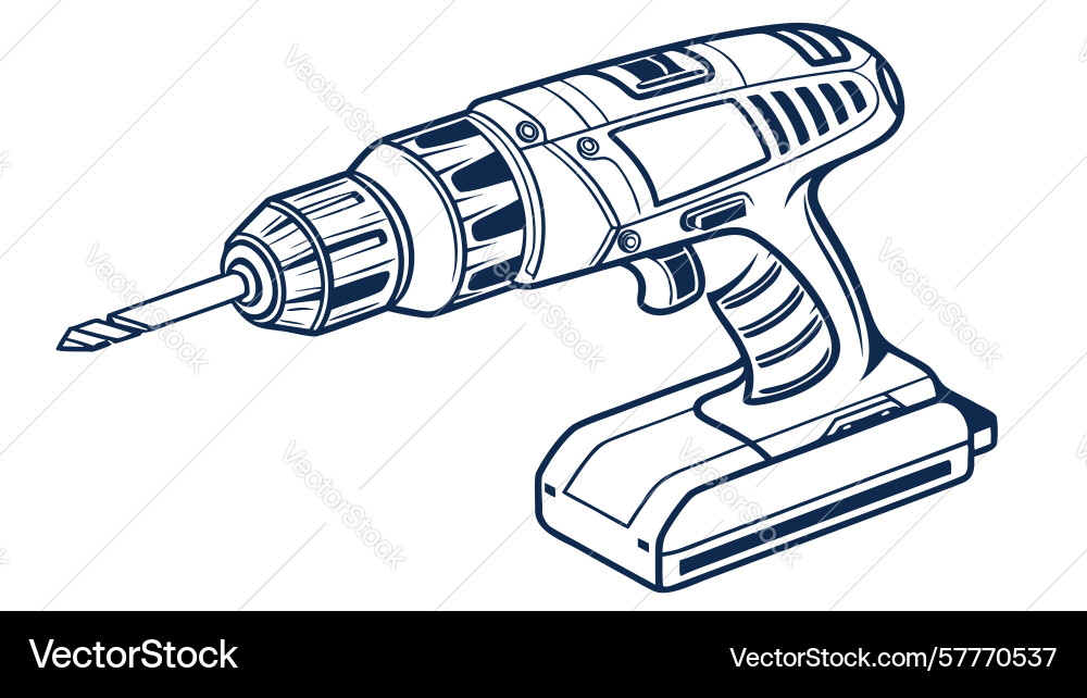 Cordless drill power tool design generative ai Vector Image