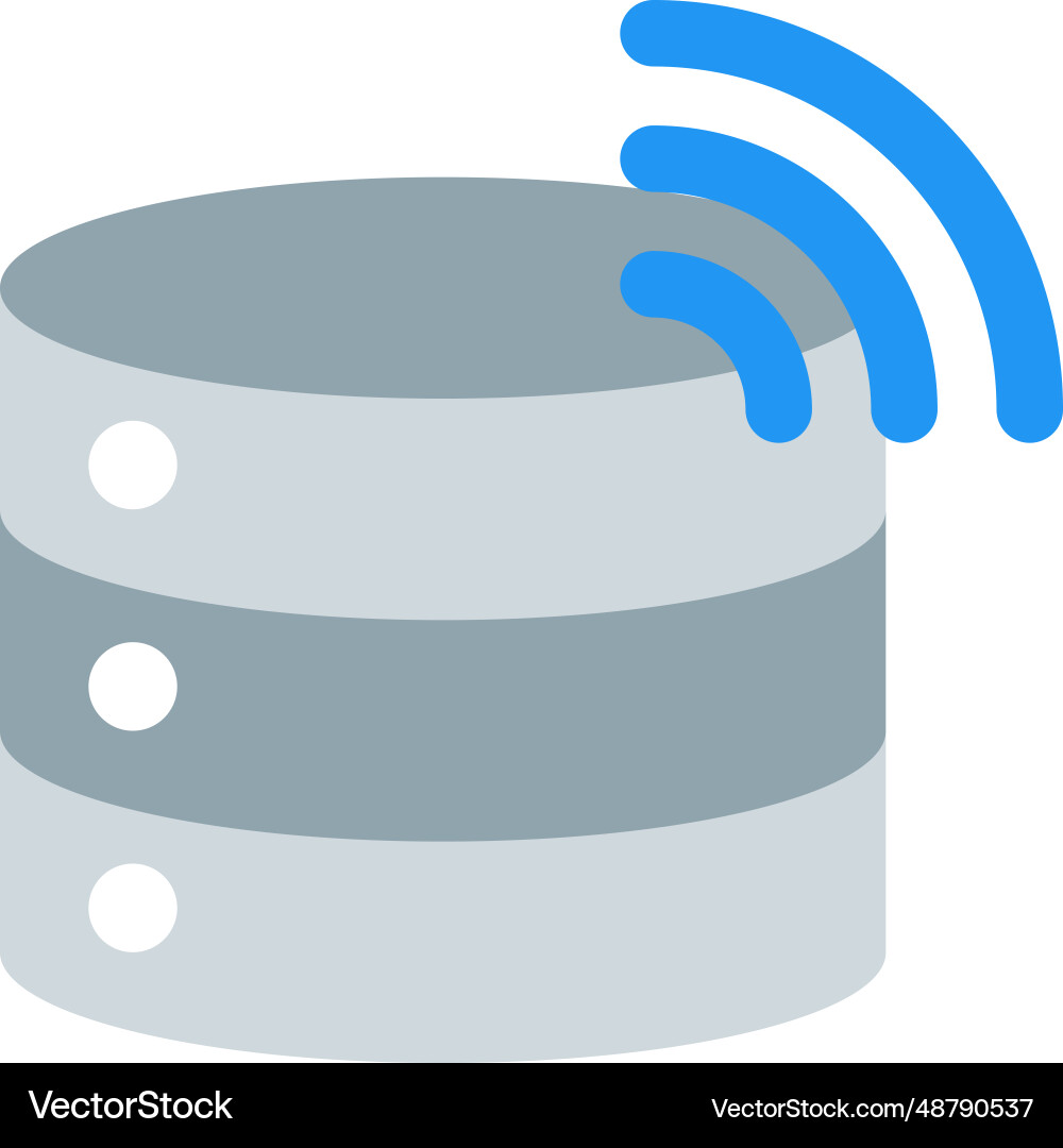 Database for storing data wirelessly vector image