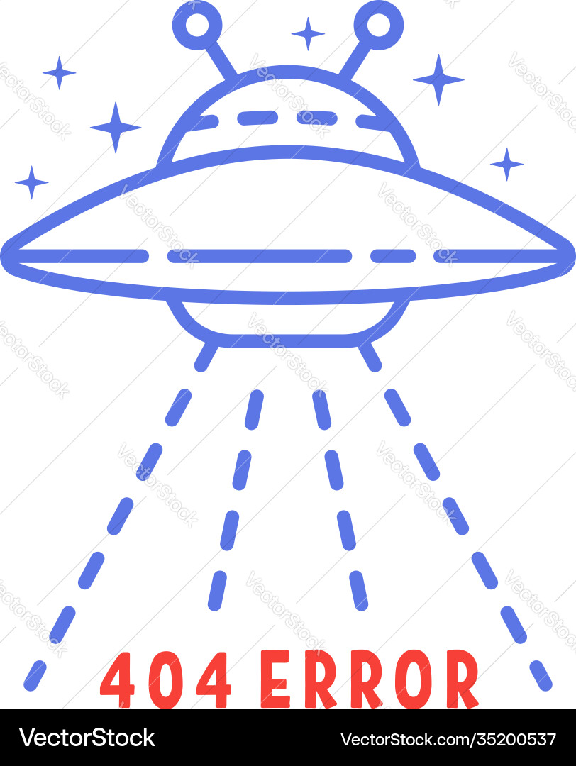 Einfacher 404 Fehler mit linearem ufo Einfacher 404 Fehler mit linearem ufo vektorbild