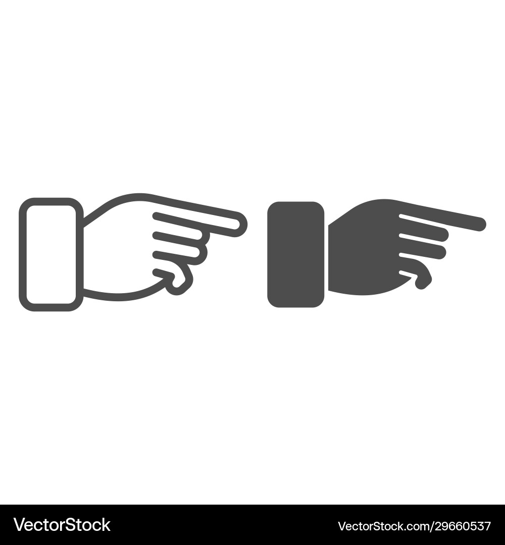 Index pointer line and solid icon judgment Index pointer line and solid icon judgment vector image