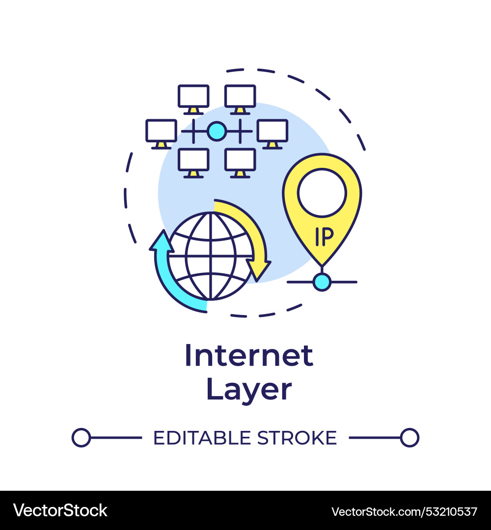 Internet layer multi color concept icon Vector Image