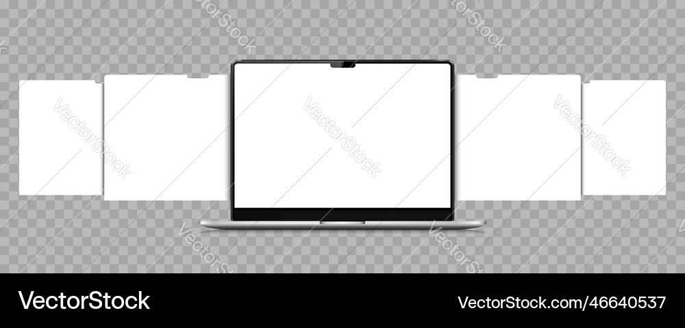 Laptop with blank web pages mockup for showing Laptop with blank web pages mockup for showing Vector Image