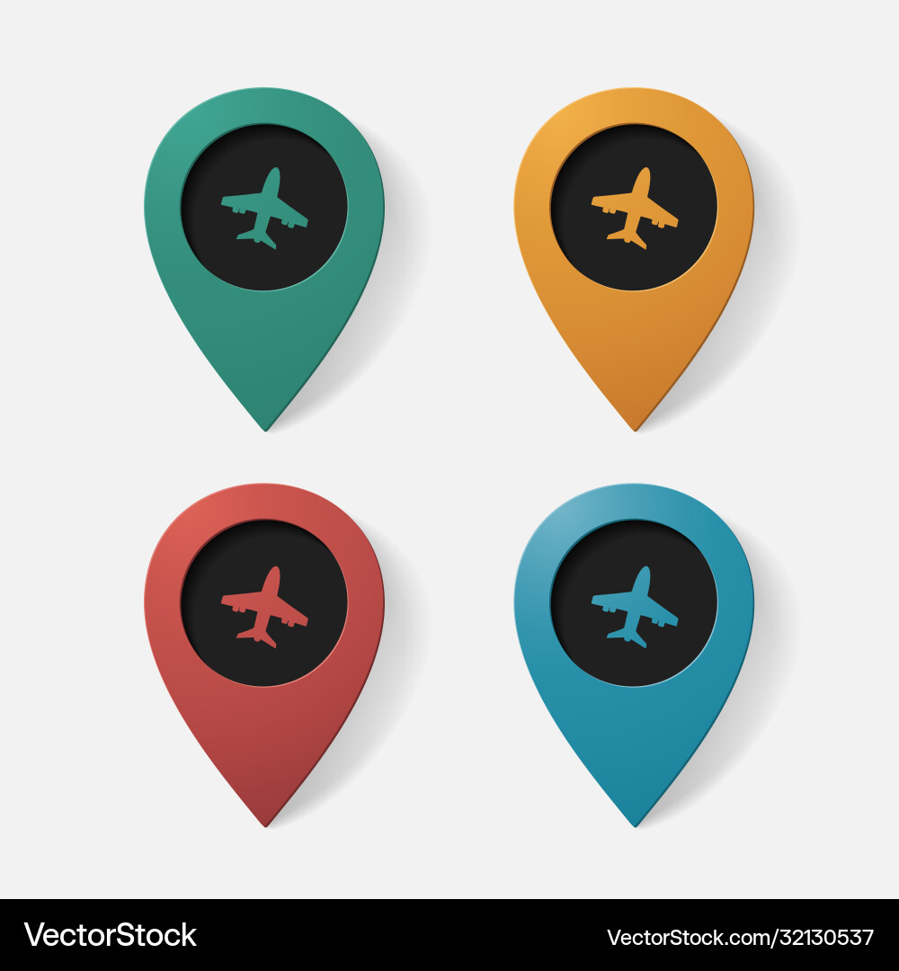 Realistic color pointer plane Realistic color pointer plane vector image