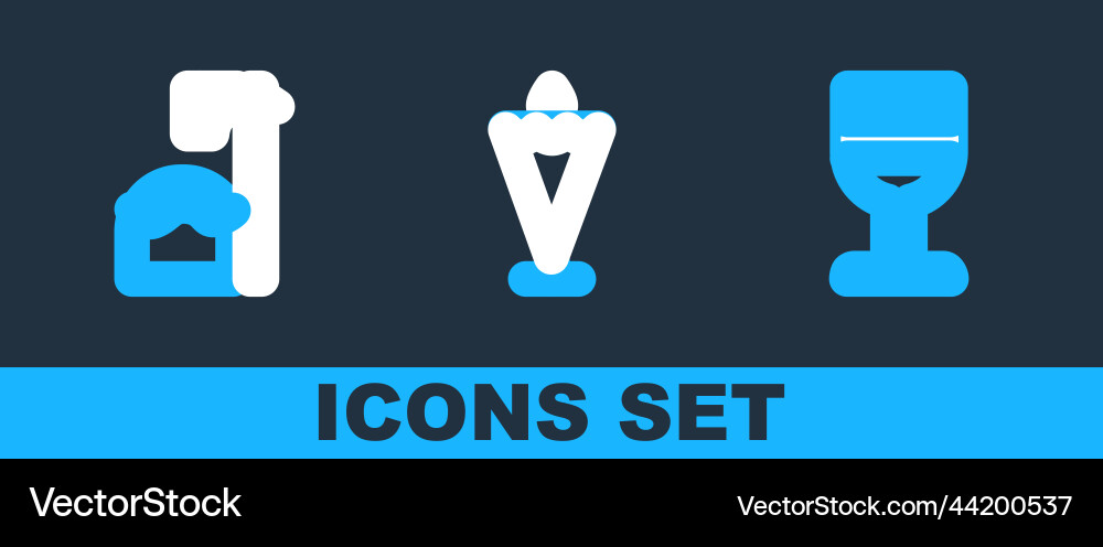 Set line medieval goblet executioner axe in tree vector image