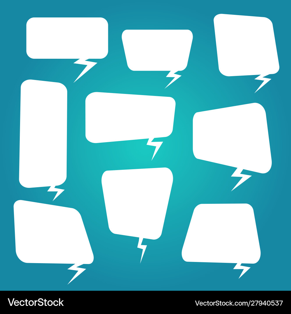 White speech bubbles set design elements White speech bubbles set design elements Vector Image
