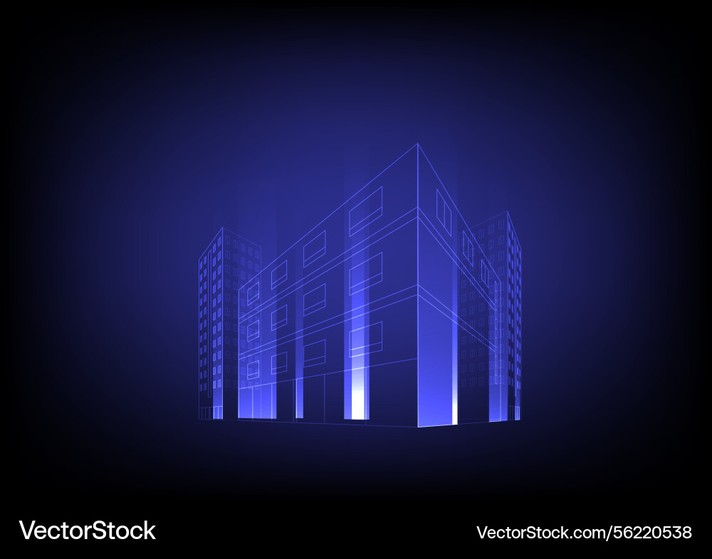 Abstract background with futuristic building tower Vector Image