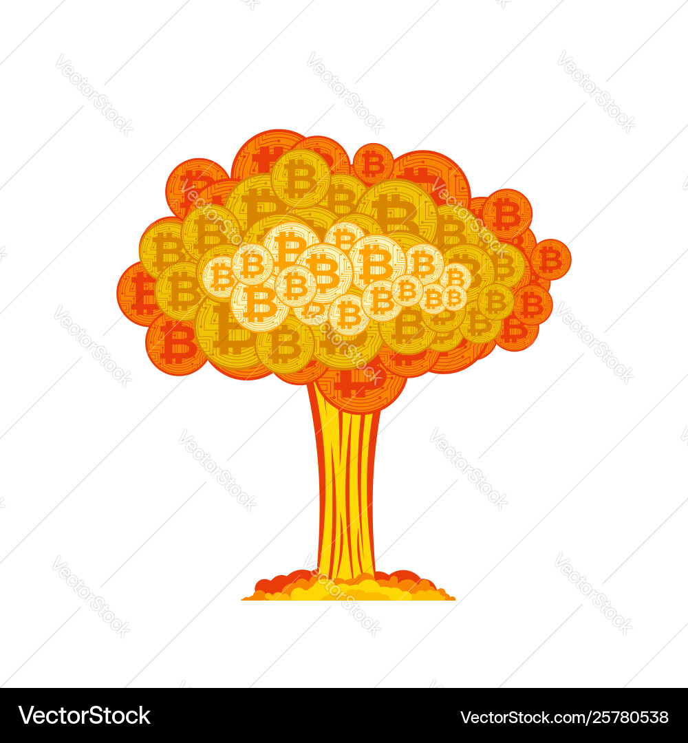 Bitcoin explosion big cloud crypto currency – Royalty-Free Vector |  VectorStock