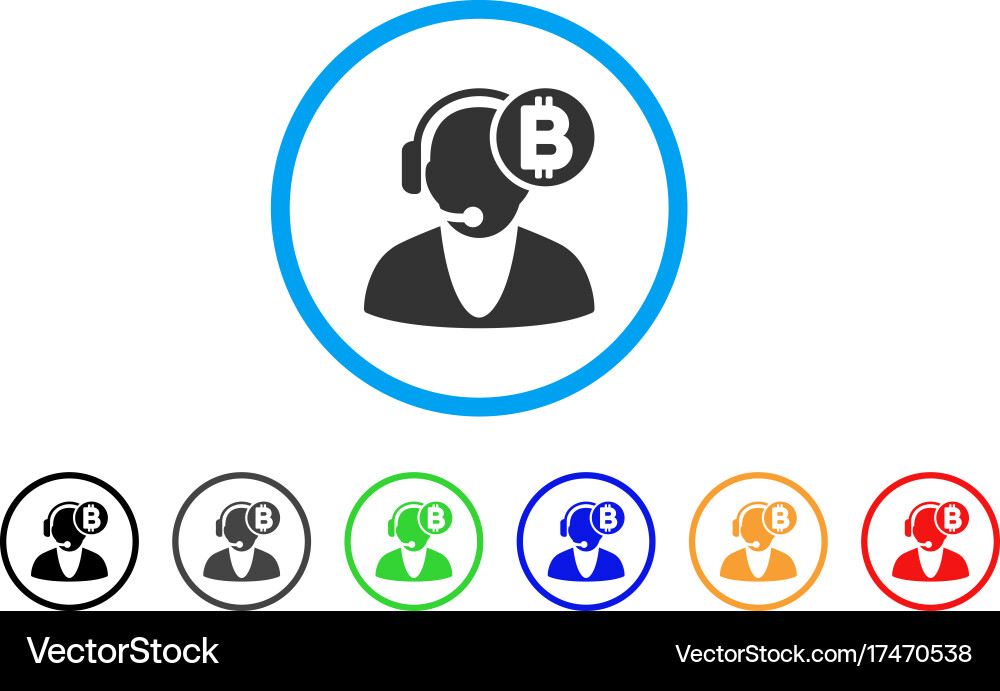 Bitcoin operator rounded icon vector image