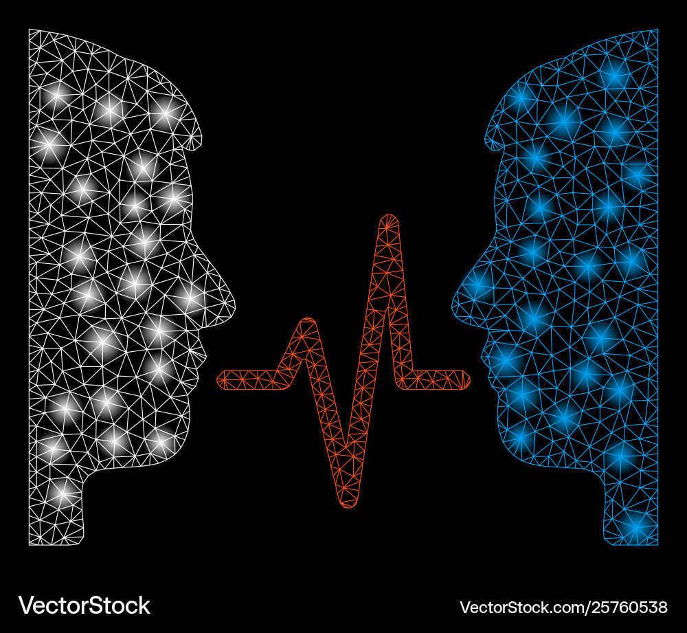 Bright mesh 2d dialog signal with flash spots Bright mesh 2d dialog signal with flash spots vector image
