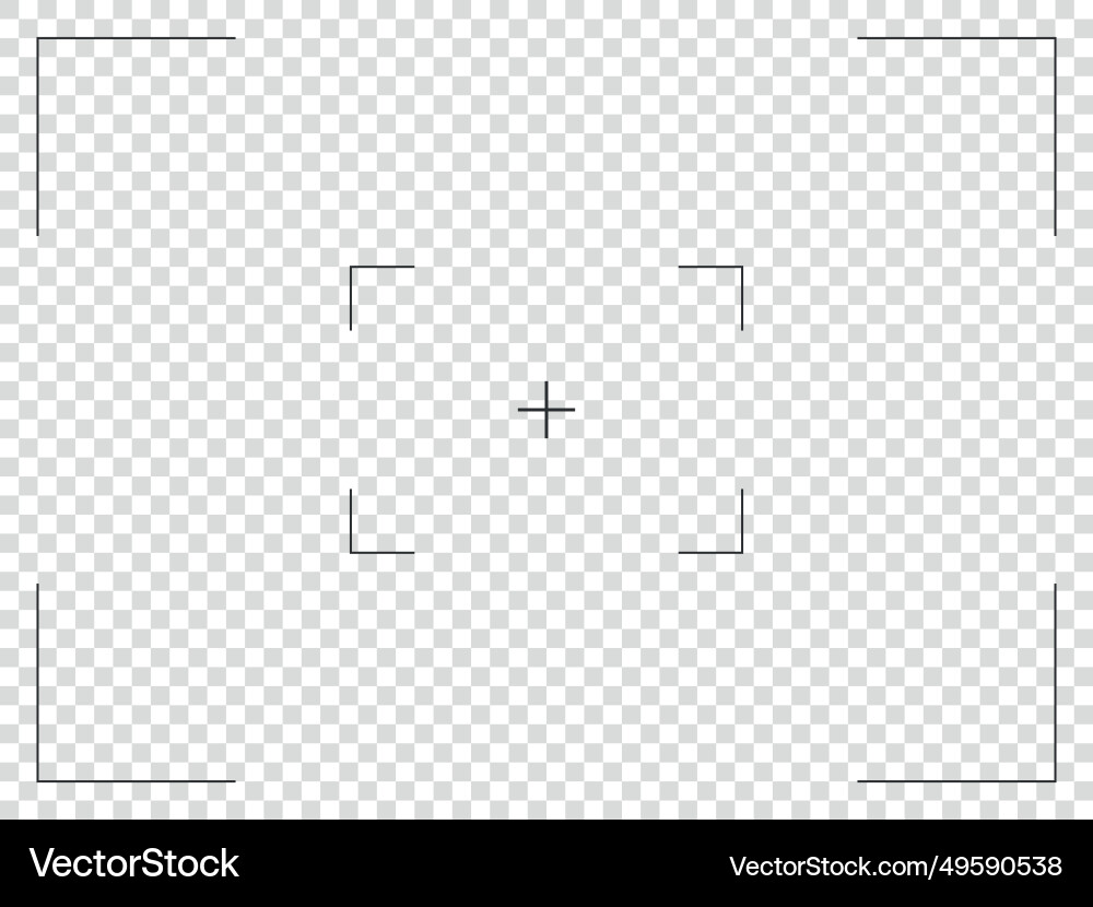 Camera frame viewfinder grid with cross target Camera frame viewfinder grid with cross target vector image