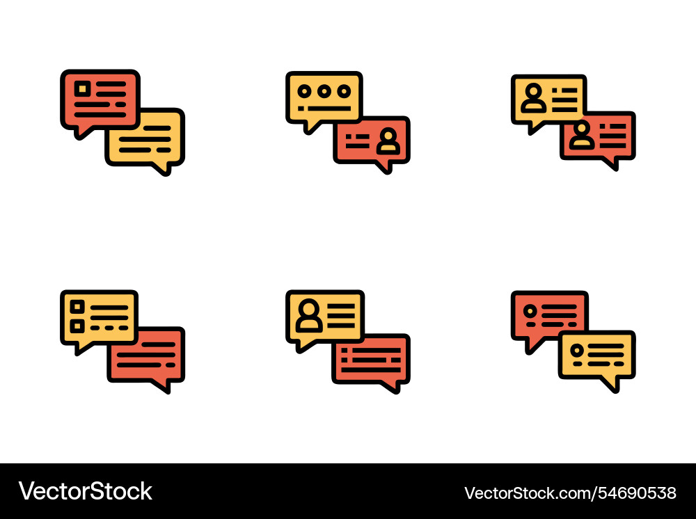 Chat icon bundle set in style Vector Image