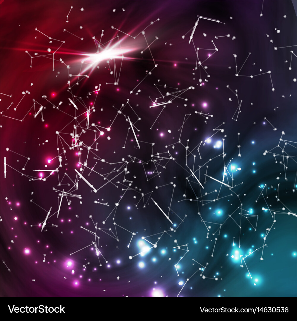 Cosmic constellations background abstract Vector Image