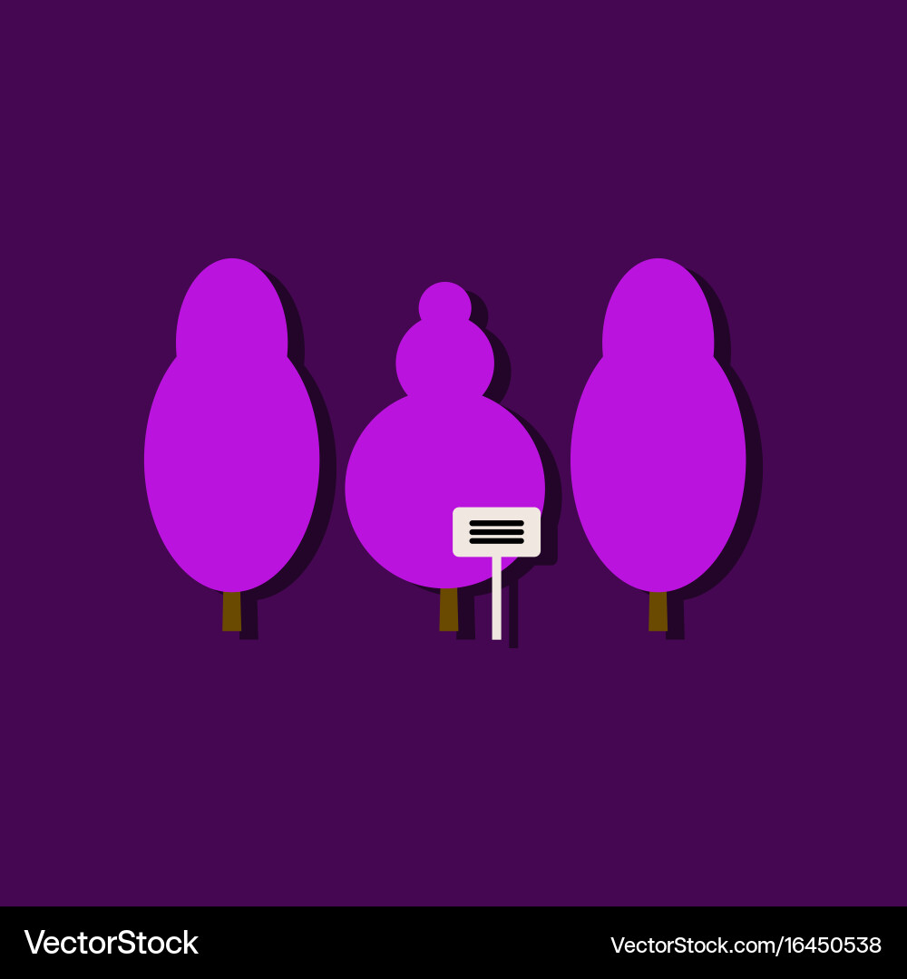 Flat icon design collection save the trees vector image