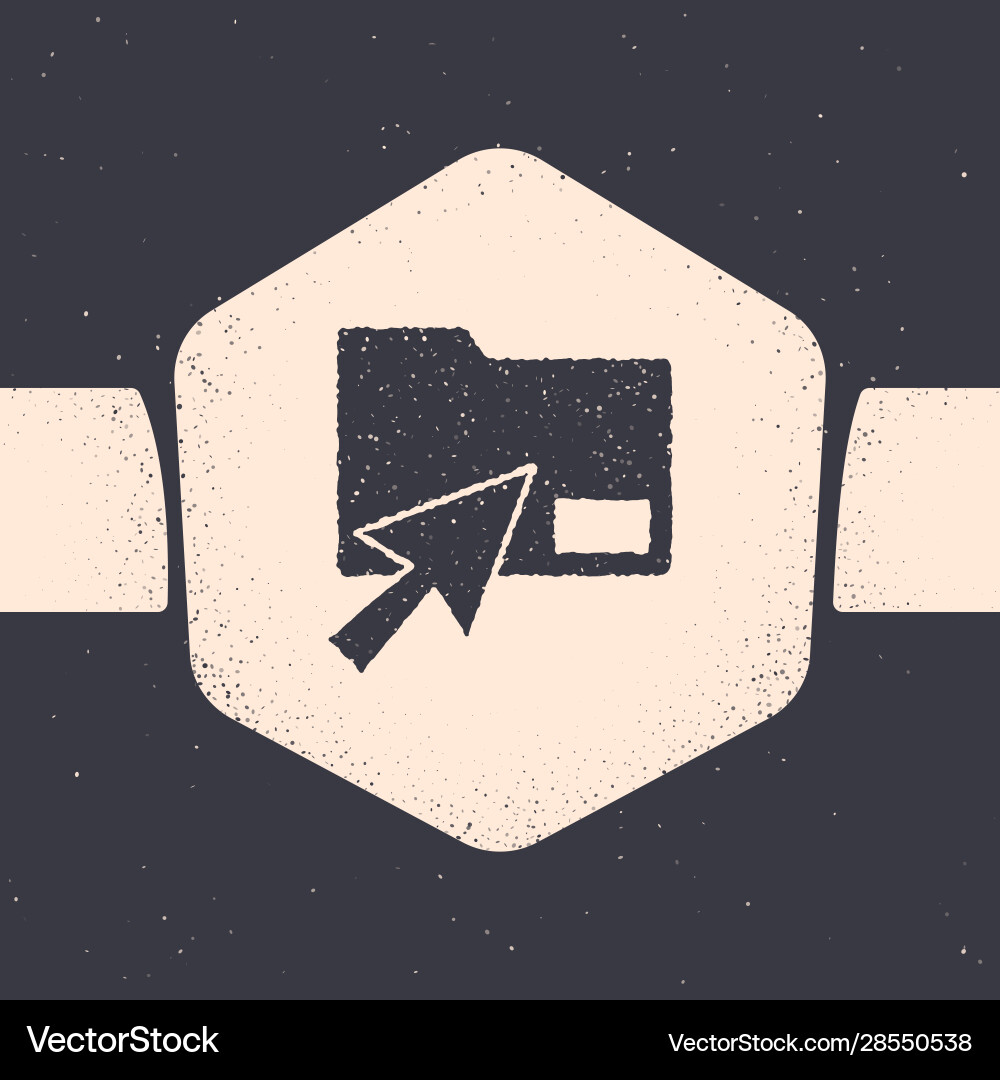 Grunge cursor click document folder icon isolated Grunge cursor click document folder icon isolated vector image