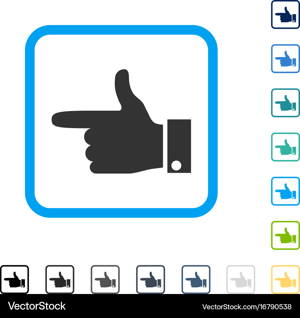 Hand pointer left framed icon vector image