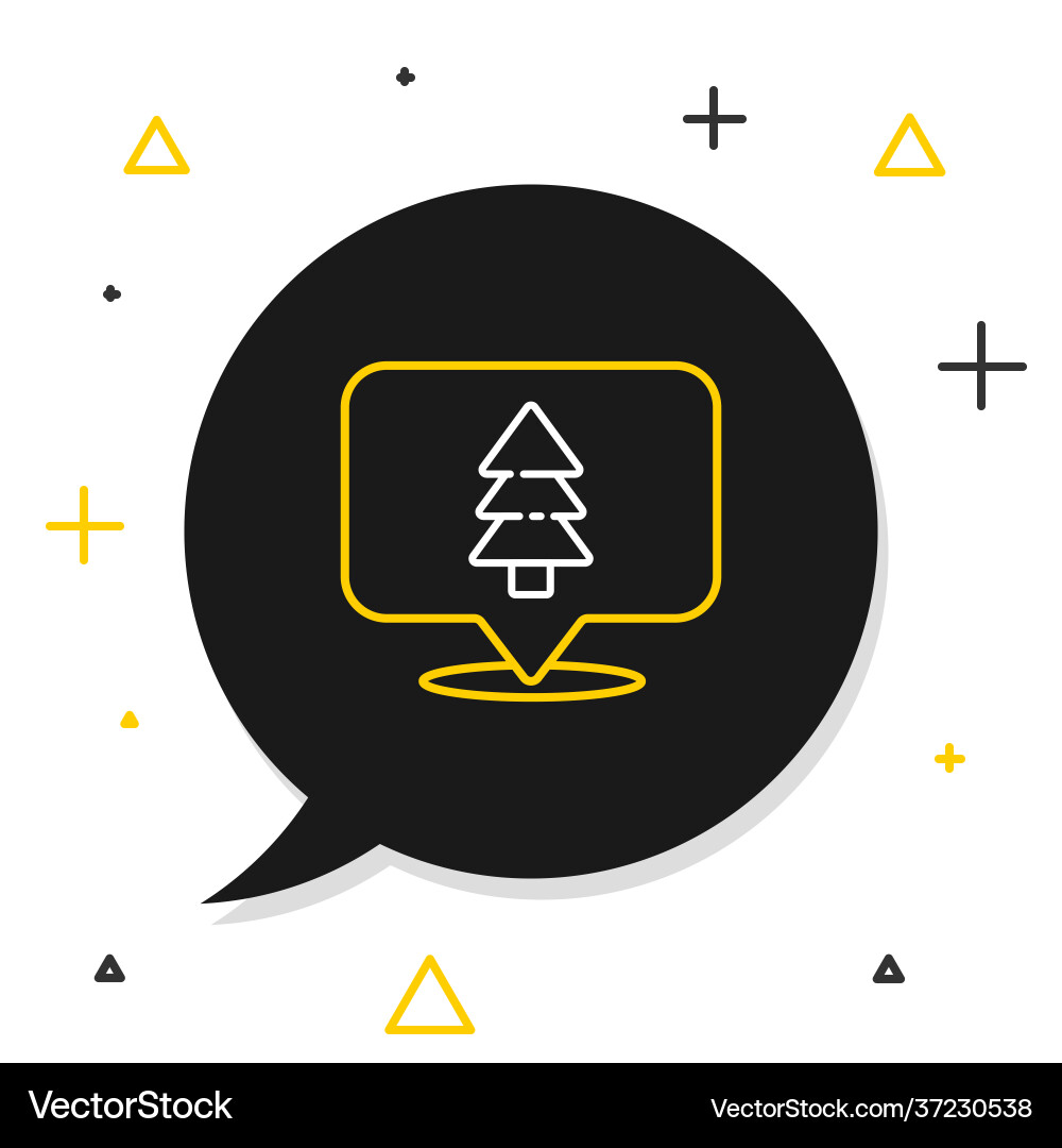 Line location forest on a map icon isolated Line location forest on a map icon isolated vector image