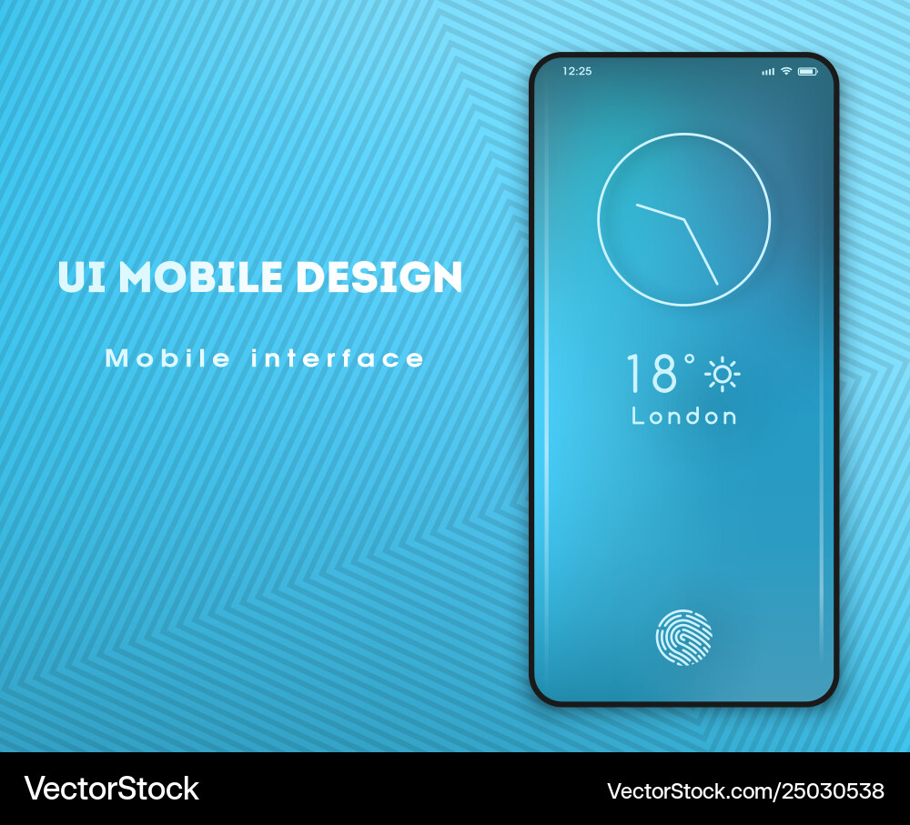 Mobile application interface design screensaver vector image