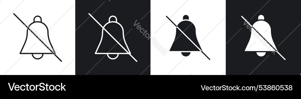 Notification off icon set Notification off icon set vector image