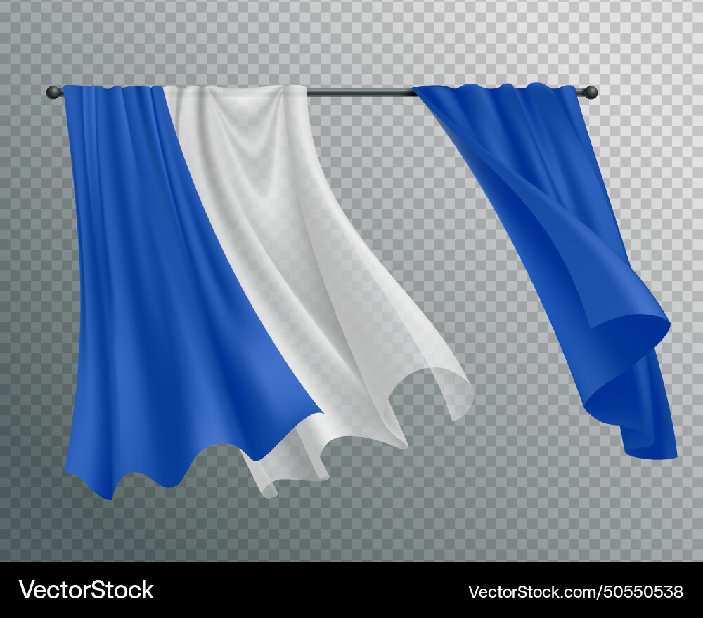 Realistic Billowing Curtains Composition Vector Image
