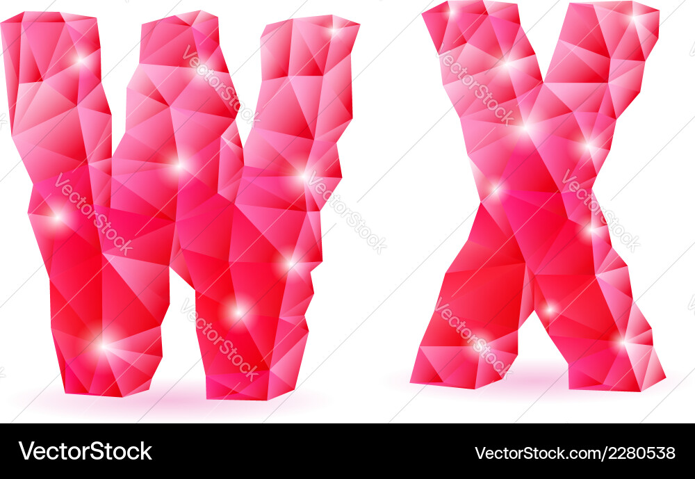 Ruby polygonal font vector image