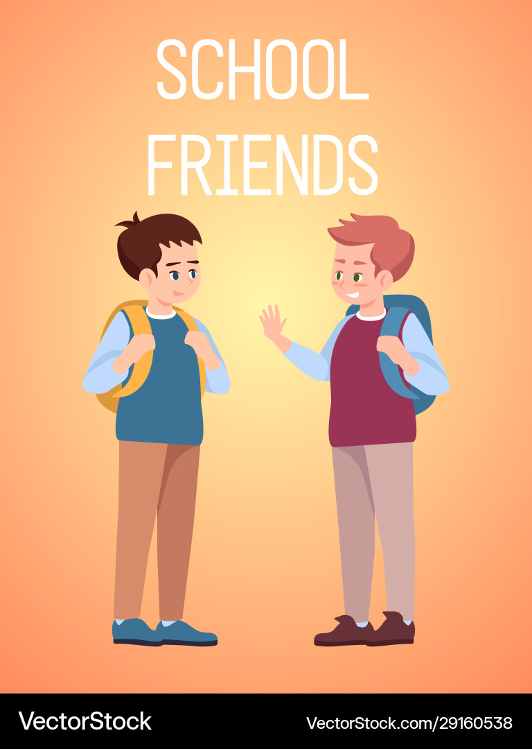 School friends poster template classmates School friends poster template classmates vector image