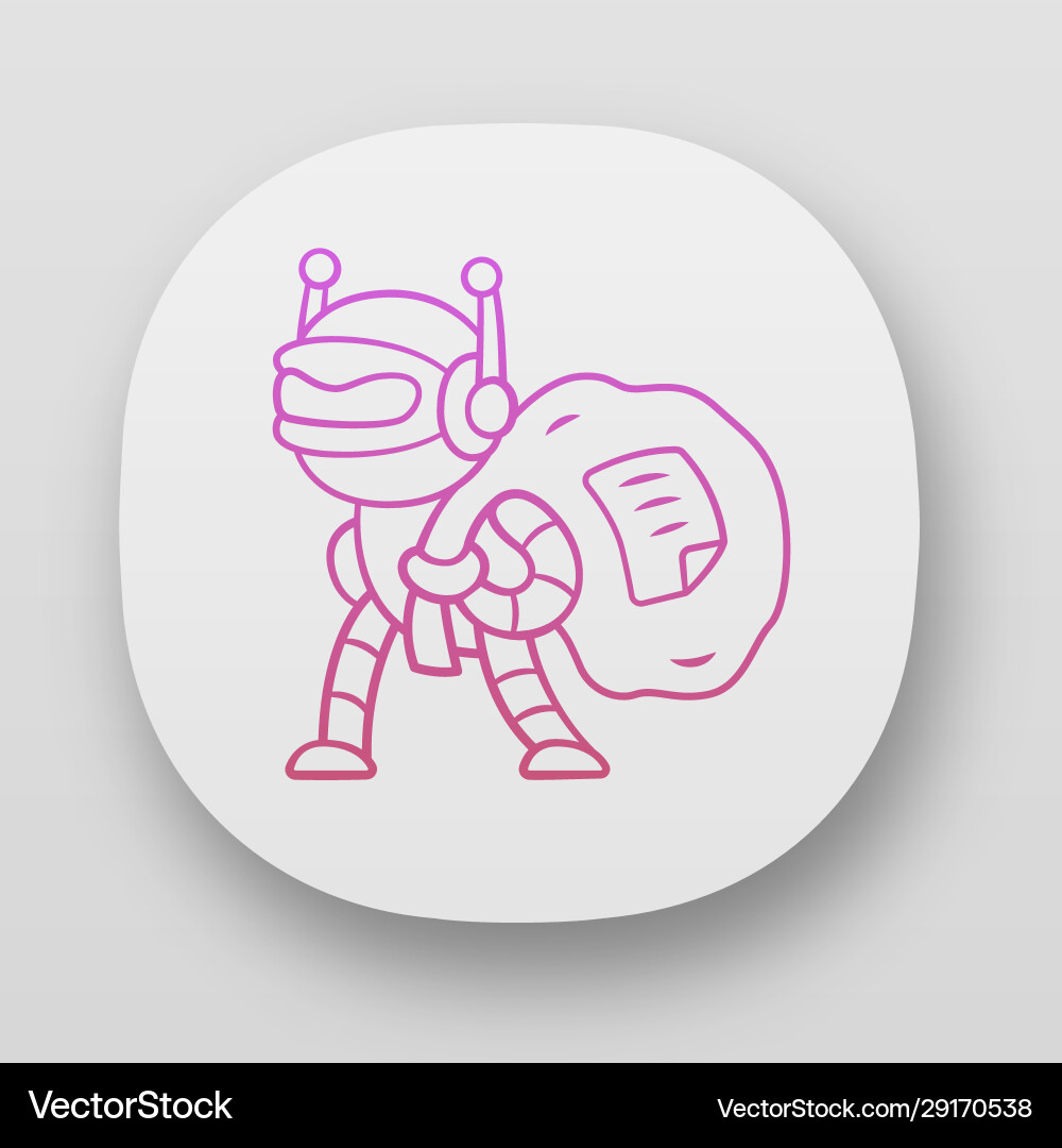Scraper bot app icon malicious bad robot content Scraper bot app icon malicious bad robot content vector image