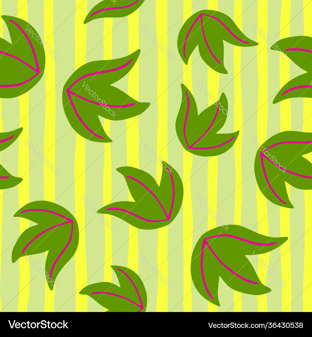Seamless botanic pattern with green random Seamless botanic pattern with green random vector image