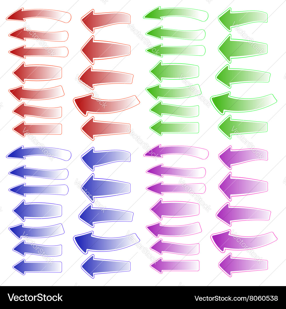 Set of colorful different arrows Vector Image