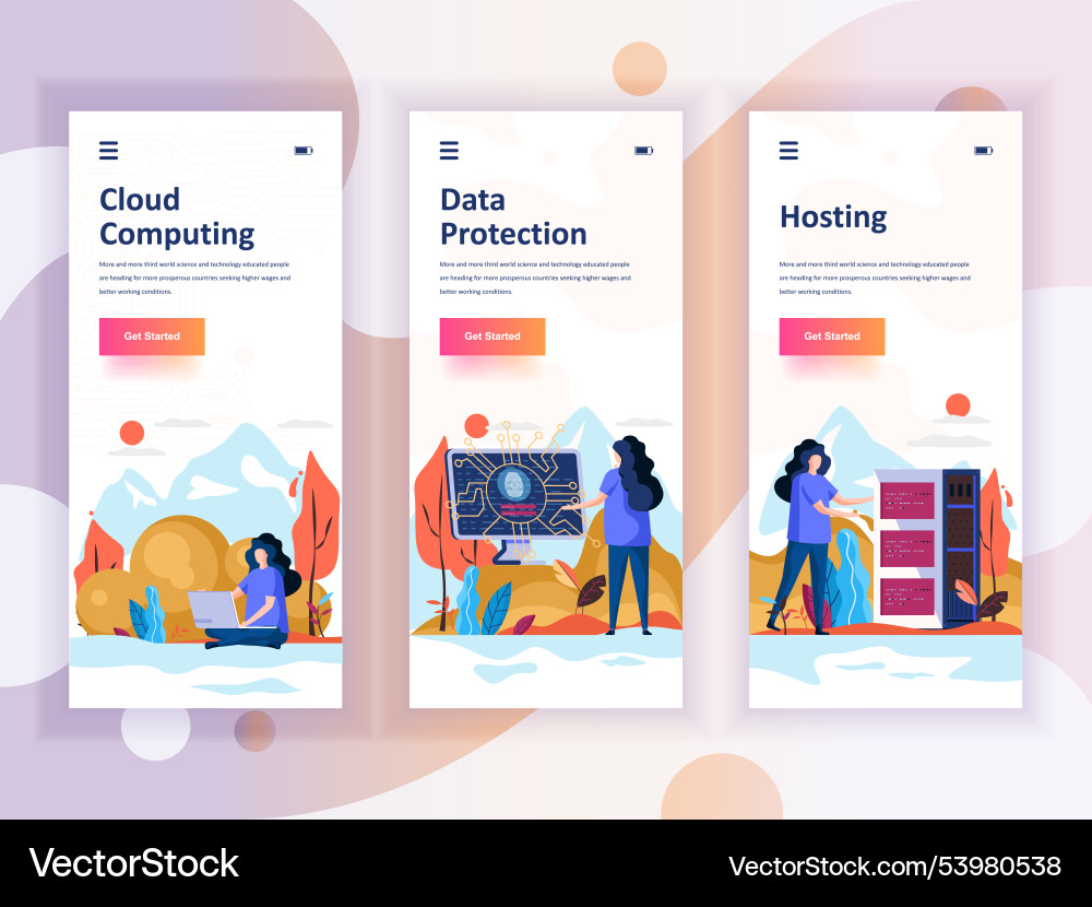 Set of onboarding screens user interface kit Vector Image