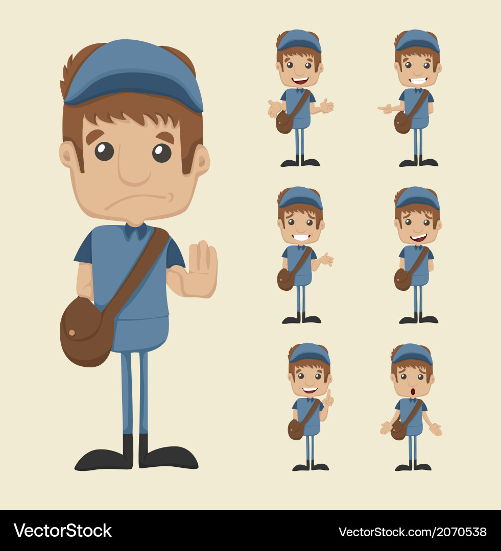 Set of postman eps10 format Vector Image