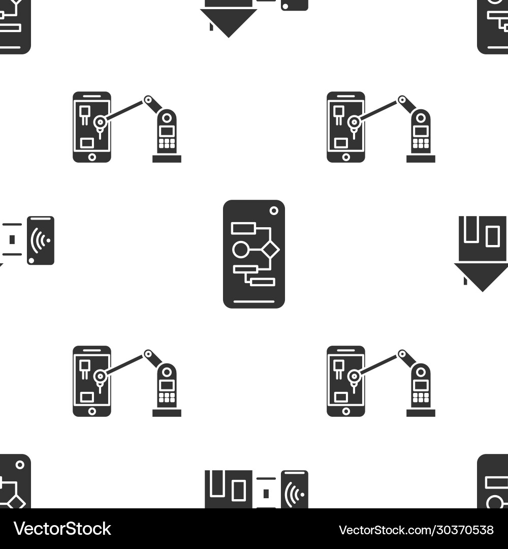 Set smart home algorithm and industrial machine Set smart home algorithm and industrial machine vector image