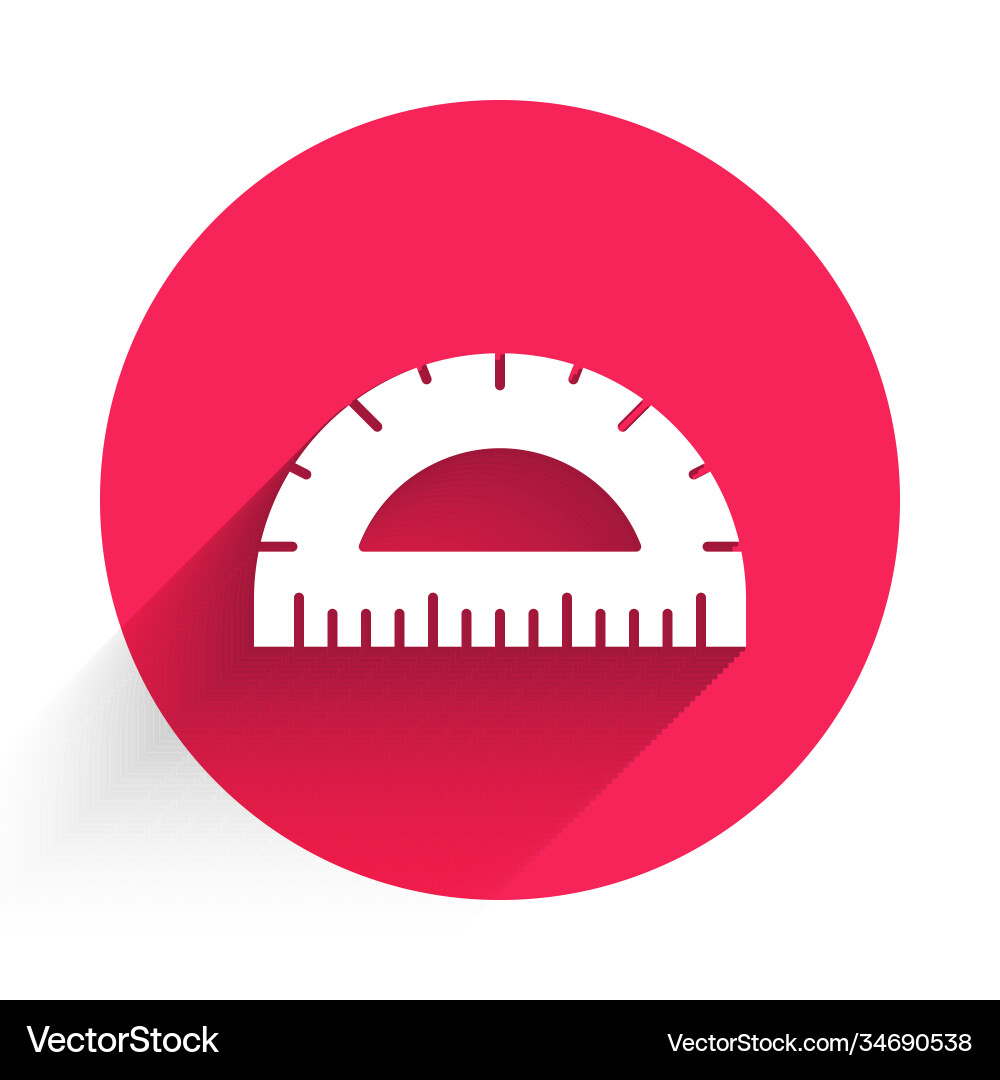 White protractor grid for measuring degrees icon Vector Image