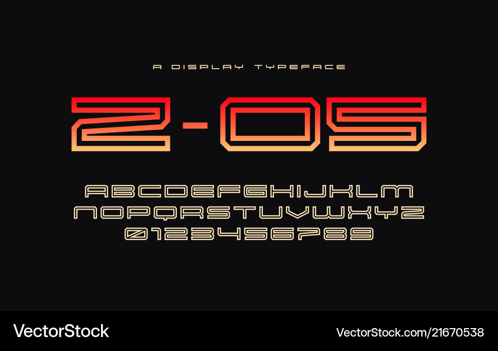 Z05 Display Font - Modern Tech Style vector image