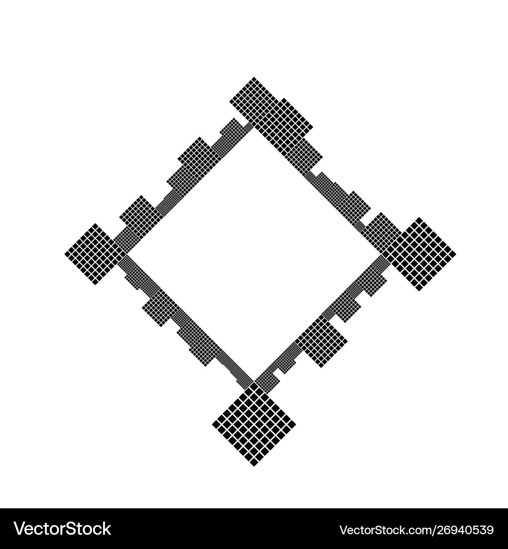 Abstract monochrome minimal diagonal square Vector Image