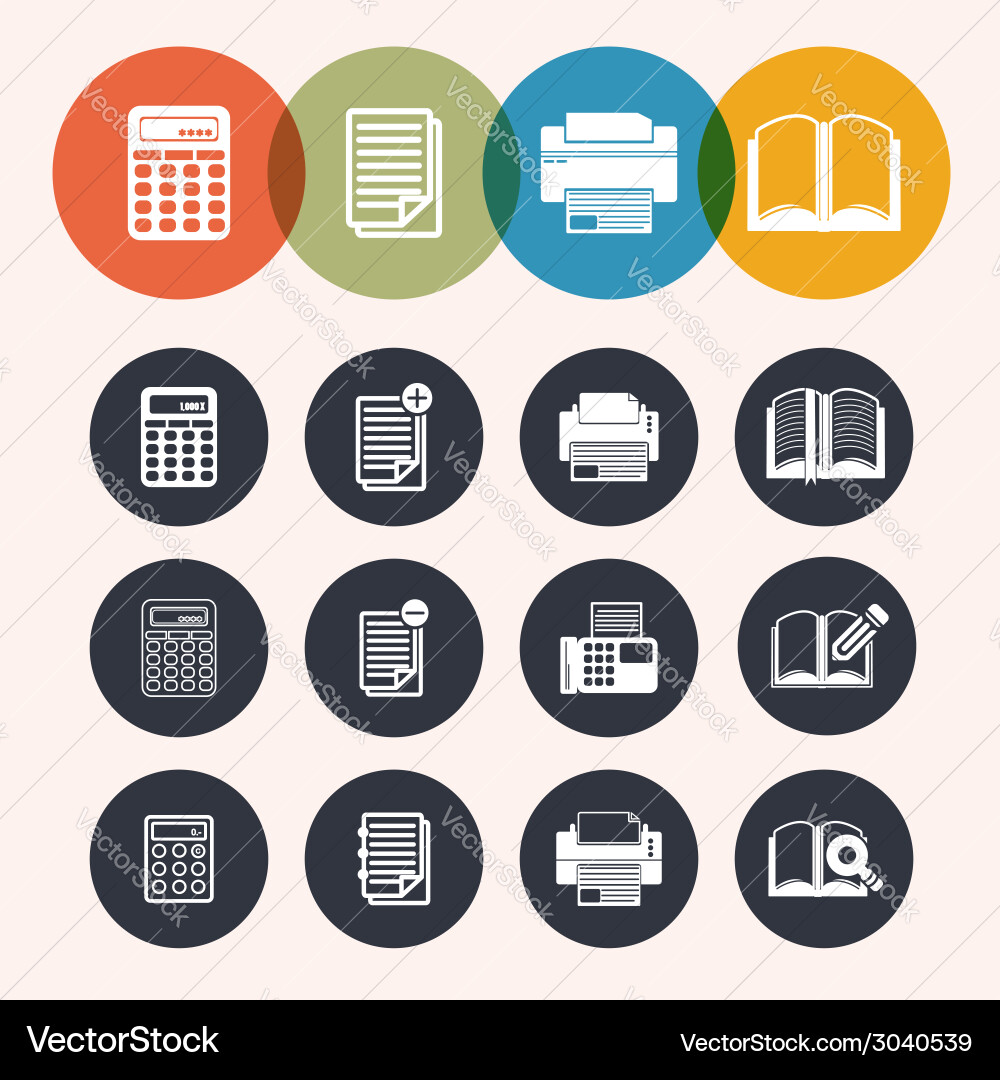 Calculator & Notepad Icons Vector Image