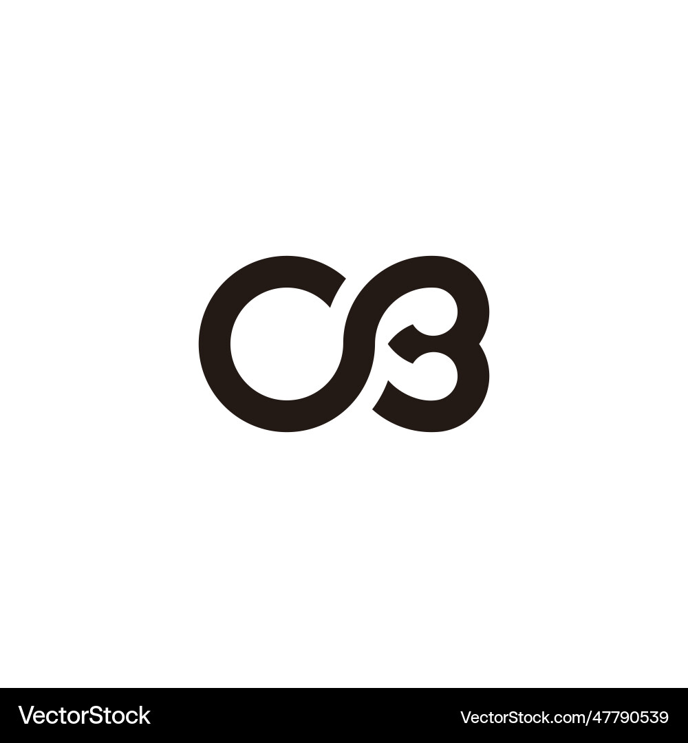 CB Linked Loop Logo - Minimalist vector image
