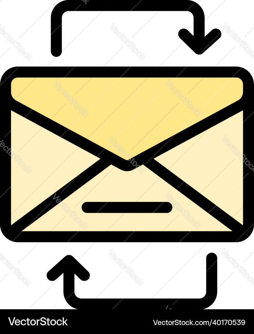 Change mail request icon color outline Change mail request icon color outline vector image