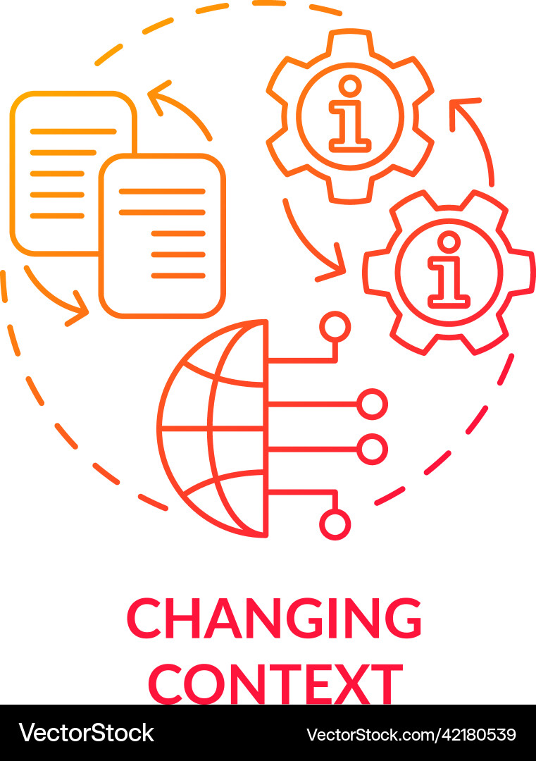 Changing context red gradient concept icon Changing context red gradient concept icon vector image