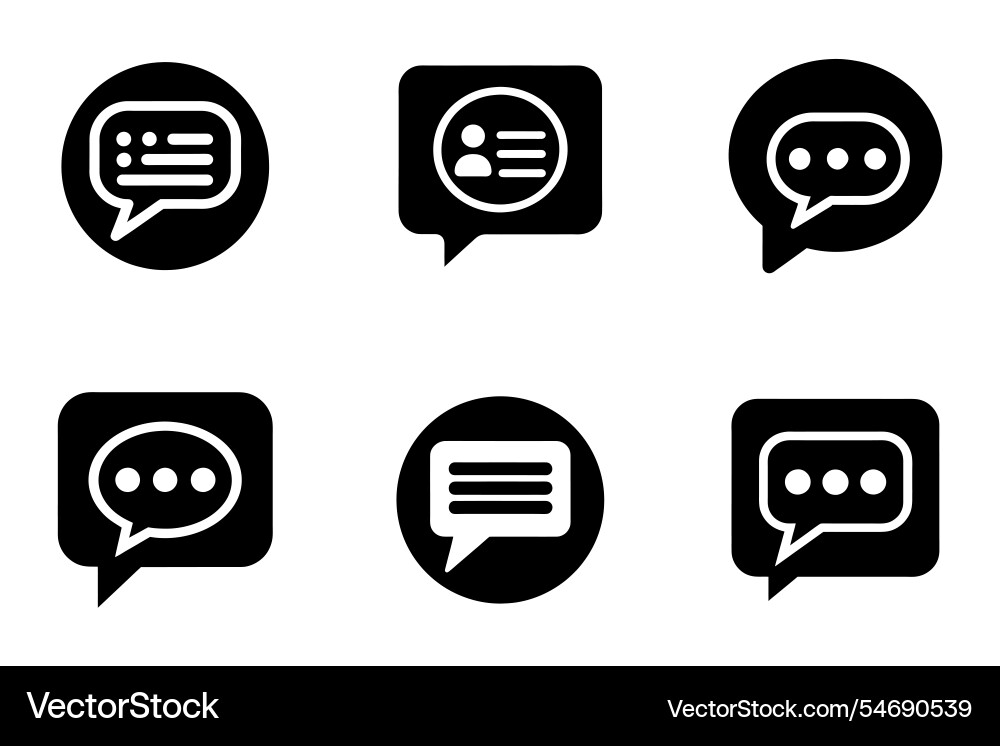 Chat icon bundle set in style Chat icon bundle set in style Vector Image