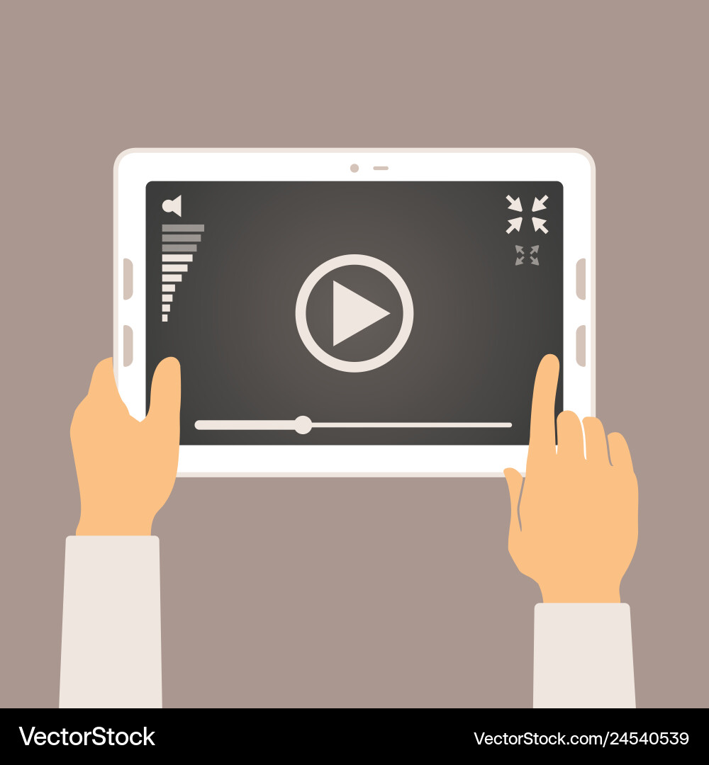 Concept of video player mobile application vector image