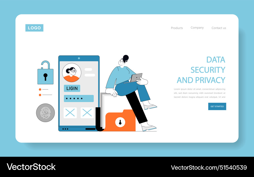 Data security and privacy concep Data security and privacy concep vector image