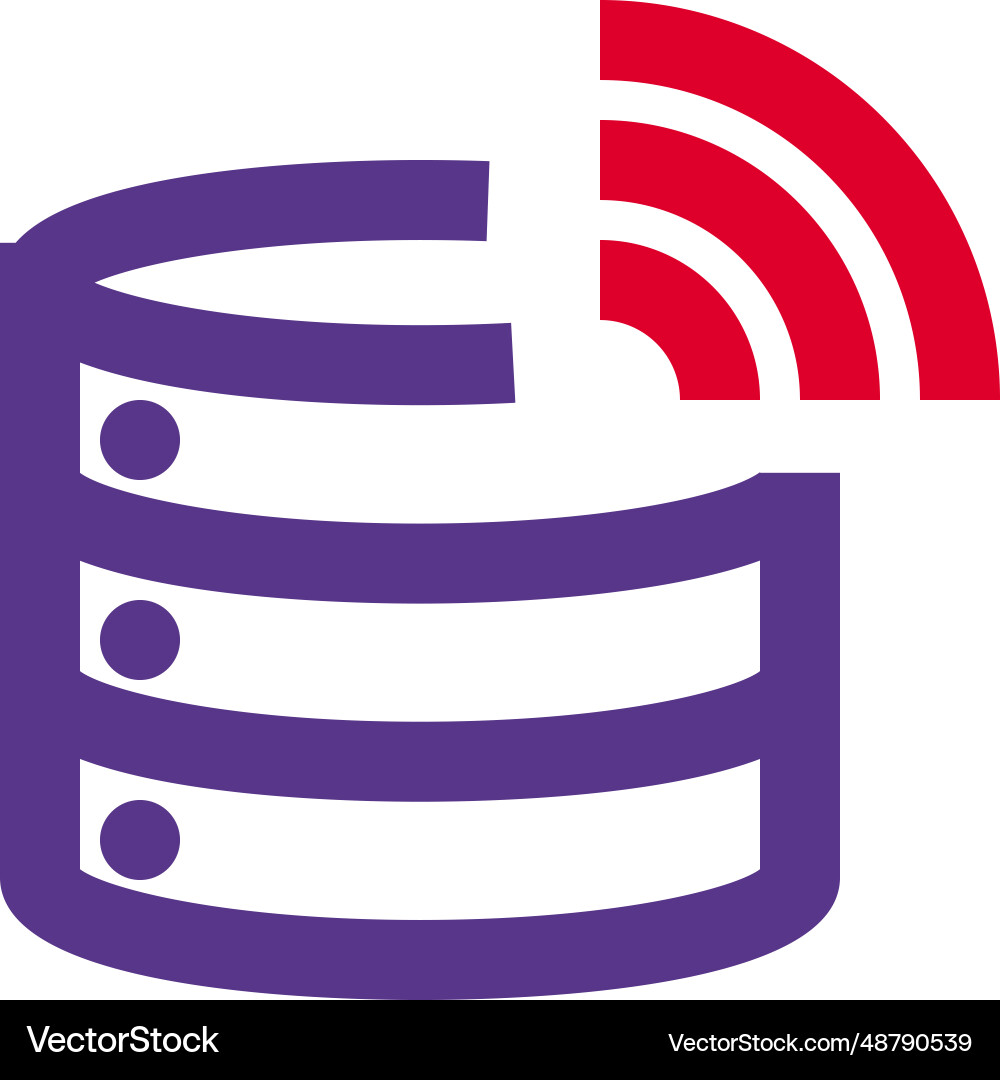 Database for storing data wirelessly Vector Image