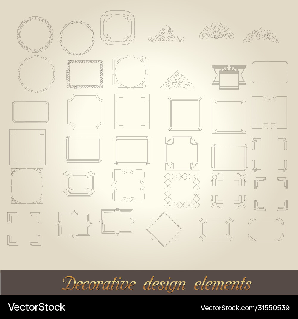 Decorative lines corner pattern square frame Vector Image