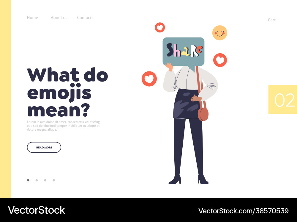 Emoji meaning concept landing page Emoji meaning concept landing page vector image