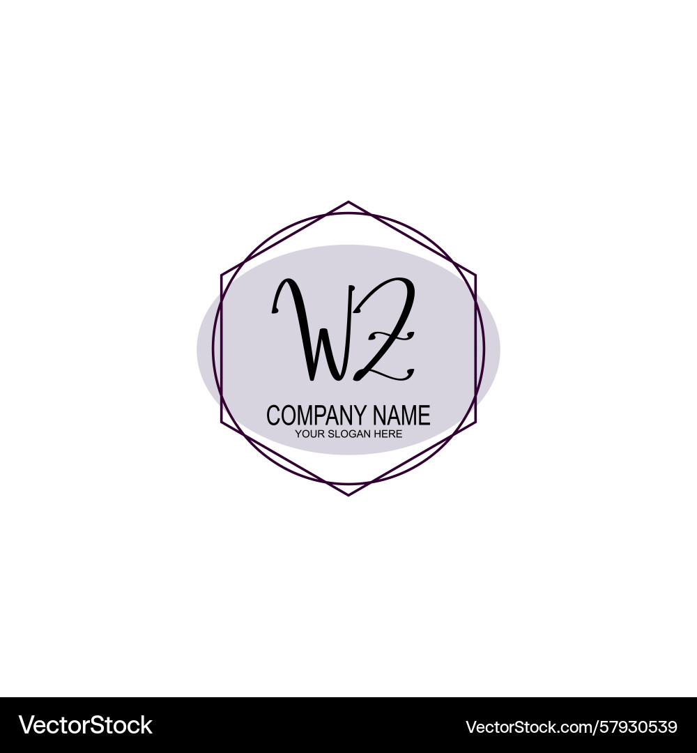 Handwriting logo concepts with initial wz Vector Image