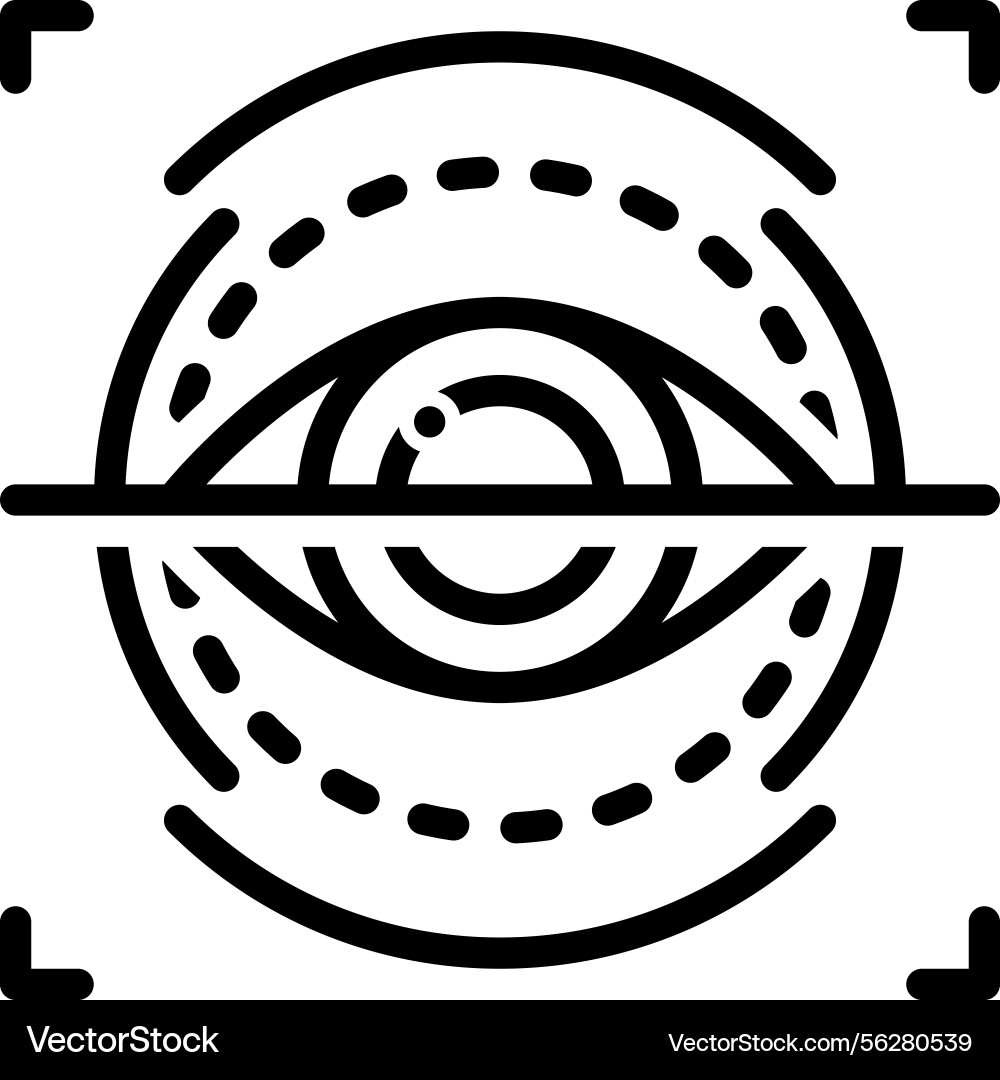 Iris Scan Recognition Icon Vector Image
