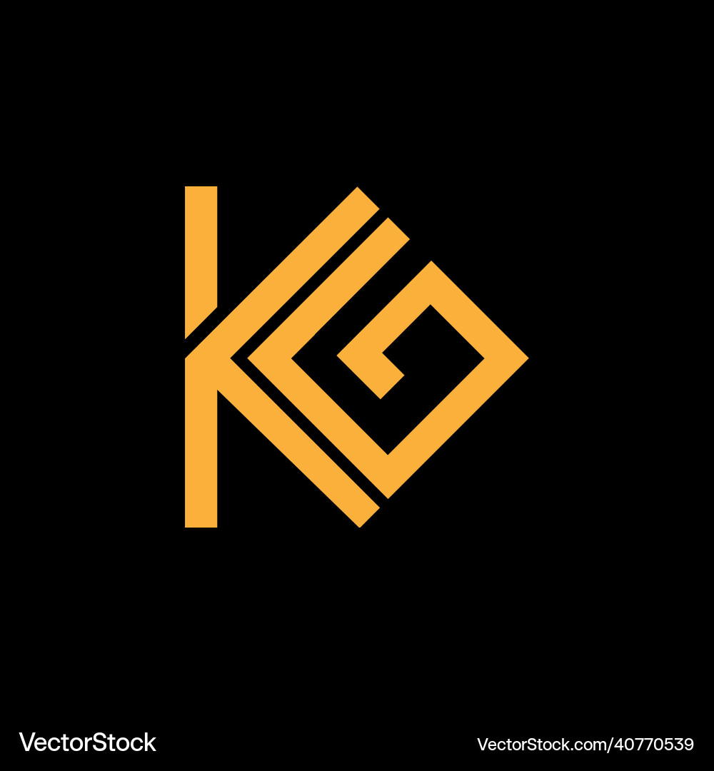 K g letter design logo business vector image