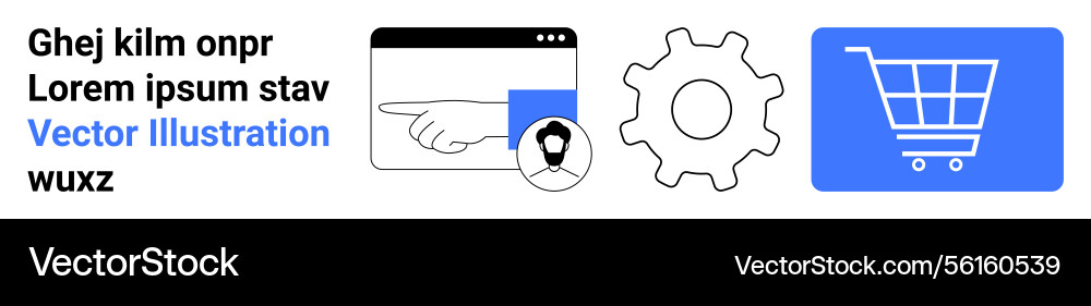 Online shopping concept with user pointer gear Vector Image