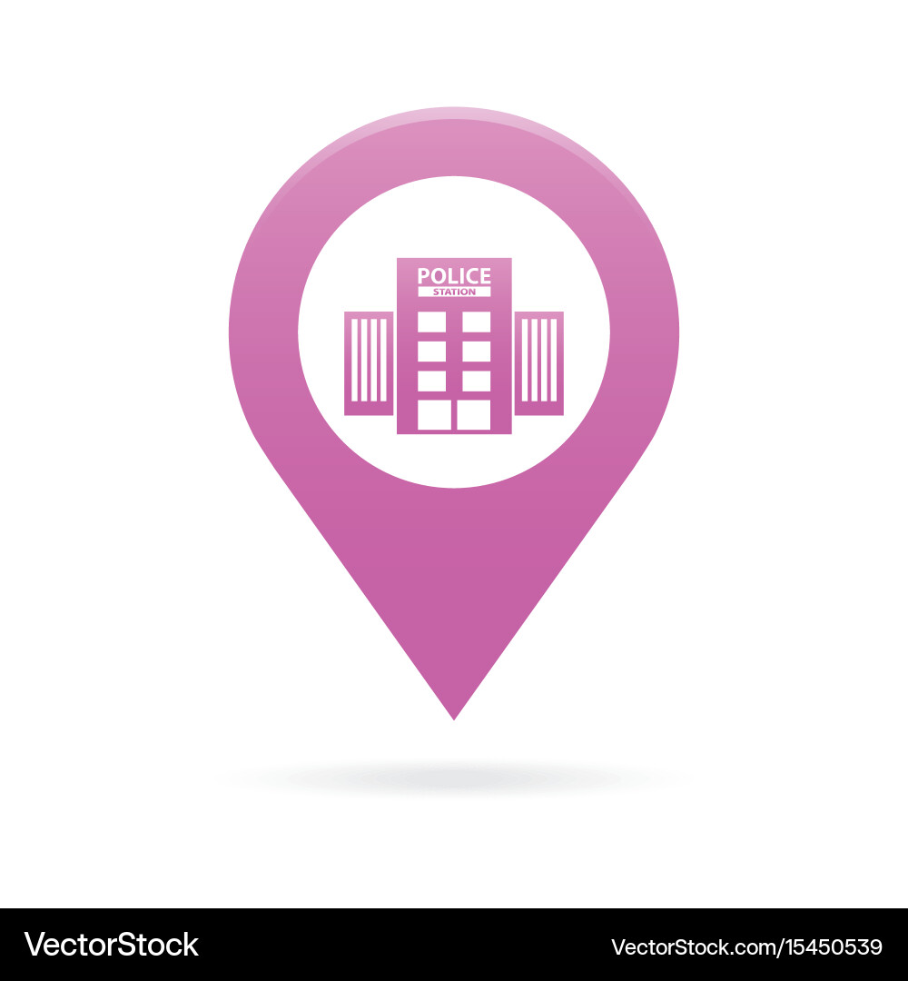Police station map pointer icon marker gps vector image